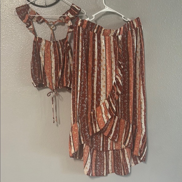 No Boundaries Maxi Skirt - Red and White Stripes - Picture 1 of 10